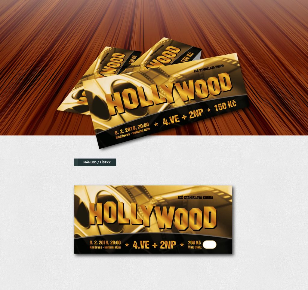 Editor vstupenek - Hollywood